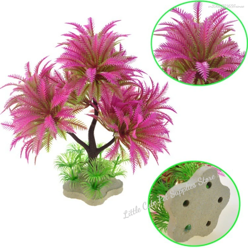 Plantas artificiales para decoración de acuario, adorno de plástico para agua, plantas acuáticas, accesorios de decoración de césped para pecera - imagen 5