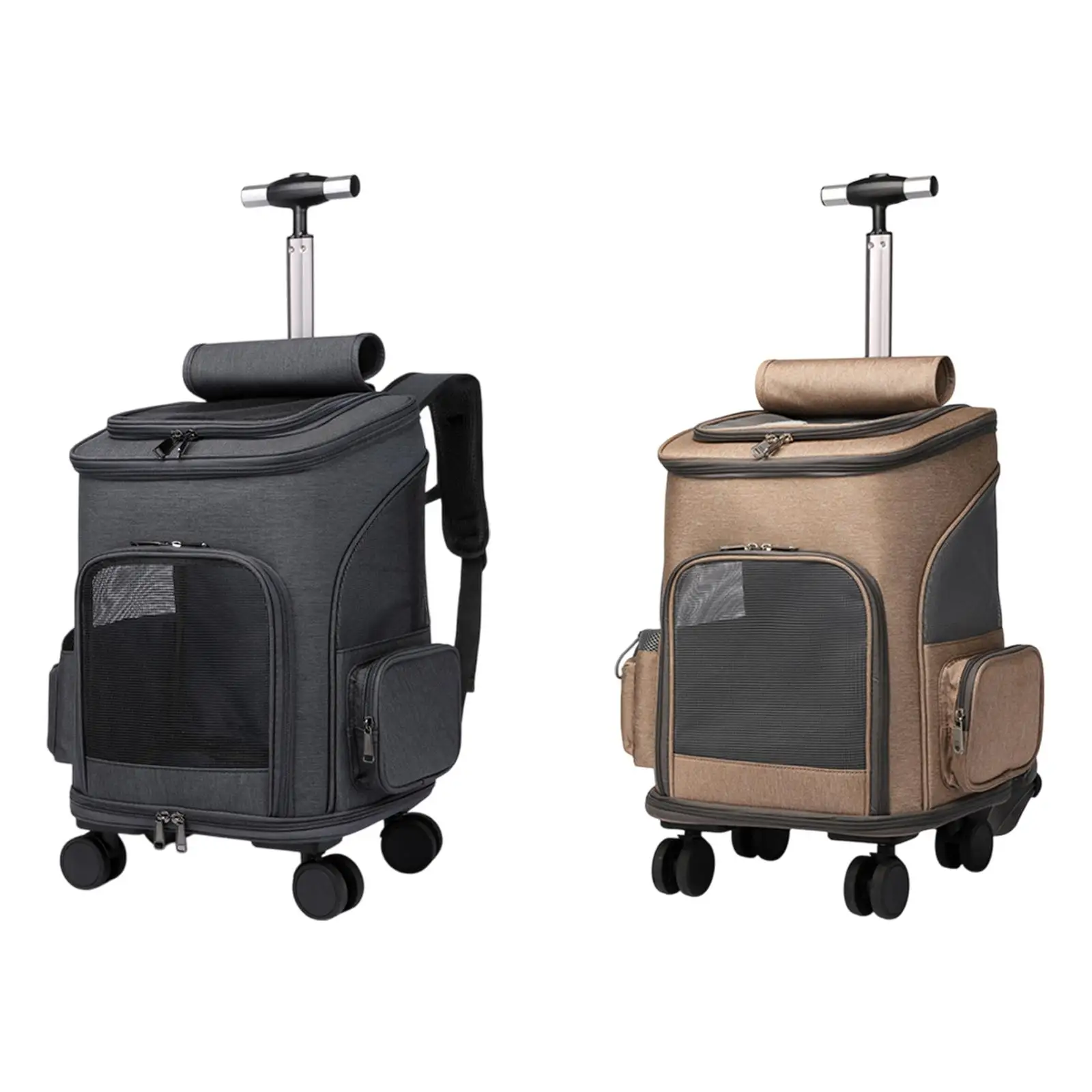 Maleta con ruedas para gatos, bolsa de transporte, bolsa de viaje al aire libre para perros, gatos, animales pequeños - imagen 4