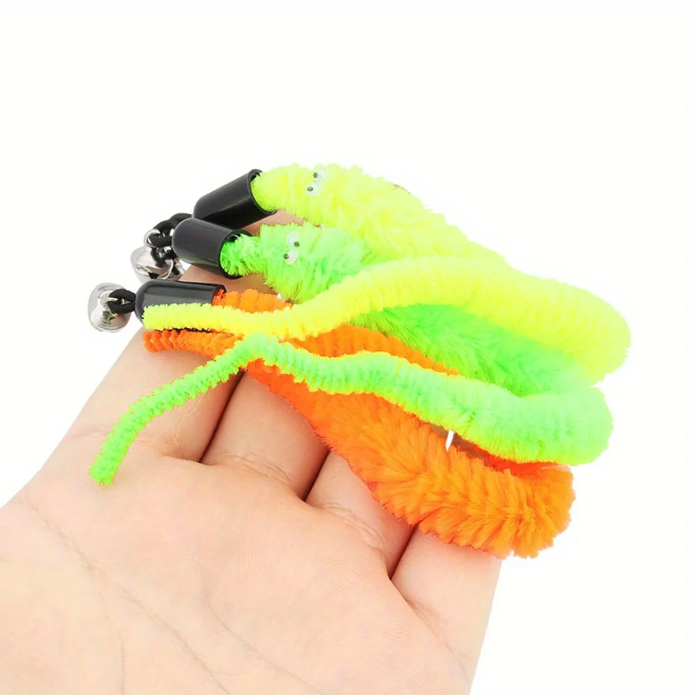 Paquete de 10 accesorios de juguete de peluche para gatos, cabeza de repuesto de gusanos, palo divertido para gatos, juguetes para mascotas - imagen 5