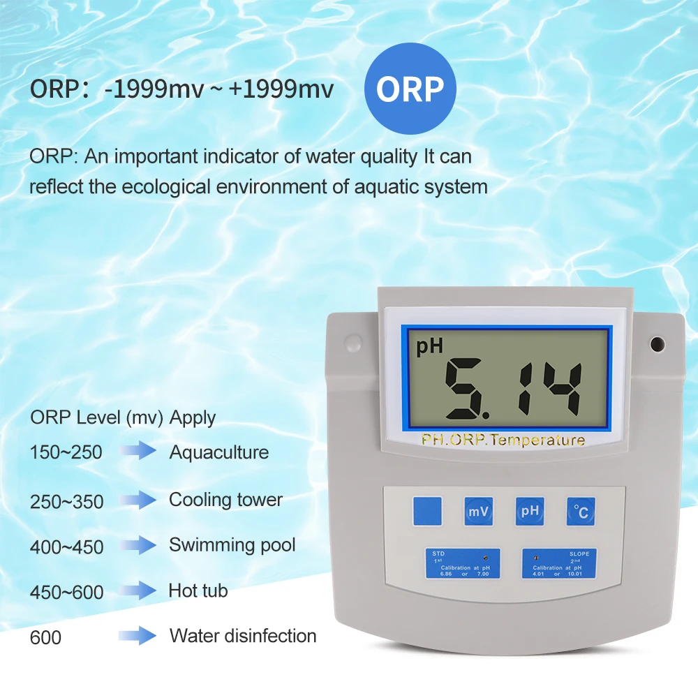 Función de medidor de PH de escritorio 3 en 1, Detector de calidad del agua, medidor ORP de temperatura de PH, medidor de acidez de calibración automática para agua doméstica - imagen 5