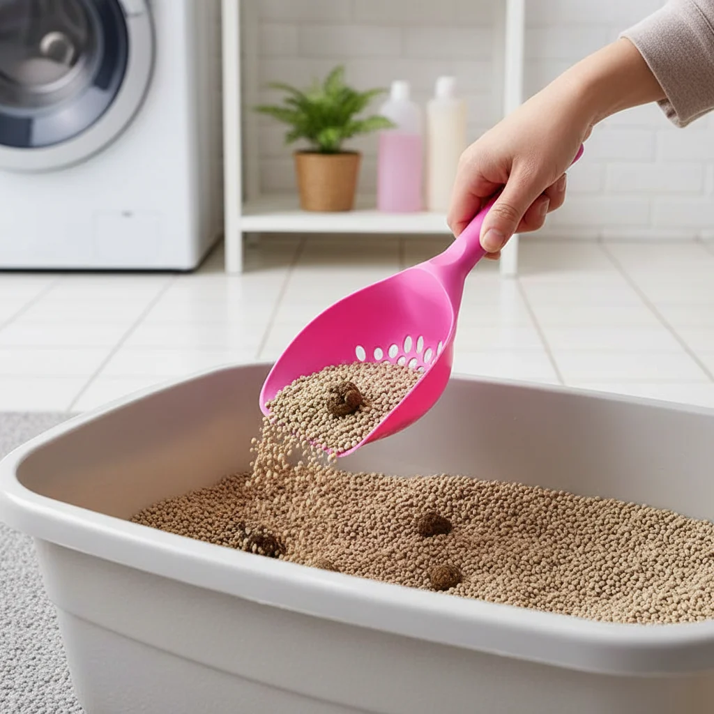 Pala de arena para gatos con mango largo, tamizado fácil y duradera - imagen 3