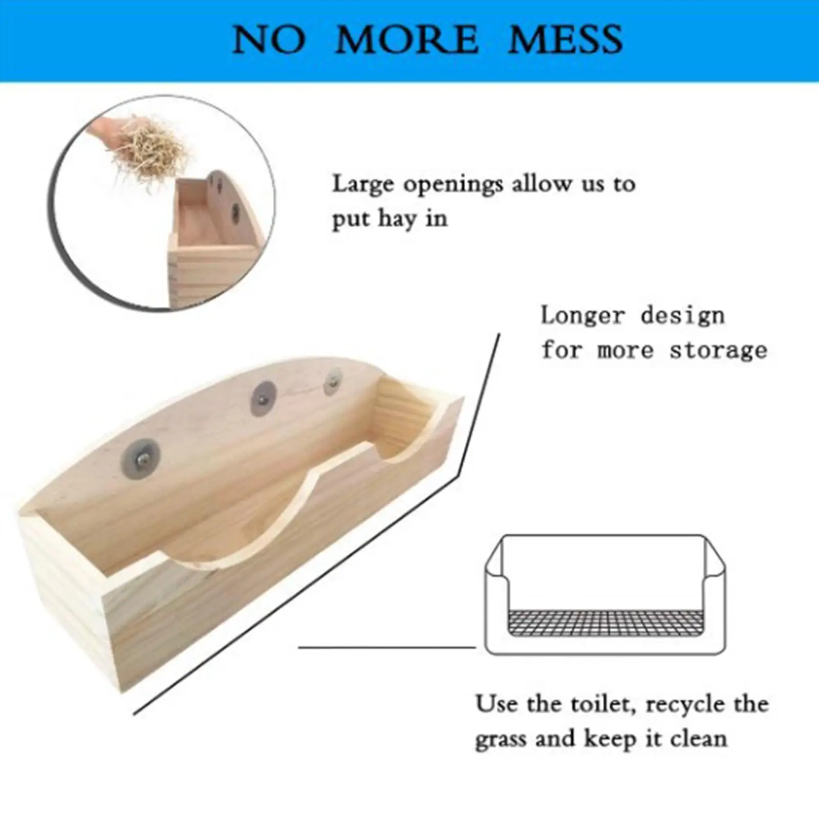 Durable Rabbit Hay Feeder Manger Holder Cage Mount Supplies Storage Accessories Dispenser Hamster Bowl Container Pet for Bunny