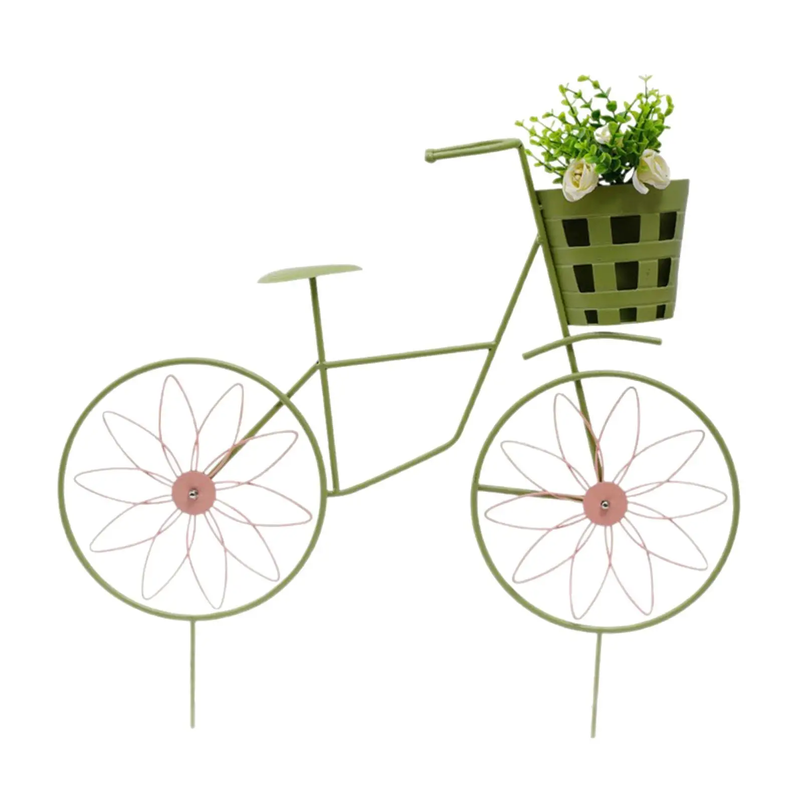 Garden Stake Bike Ornament Easy Install Cute Bicycle Shape Flower Stand Bicycle Plant Rack for Holiday Housewarming Decoration
