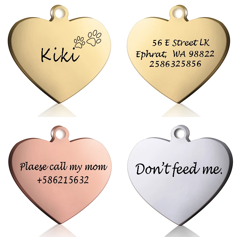Etiqueta de Corazón de Identificación PAWFECT para Perros - Collar de Gato Personalizado con Colgante Grabado - imagen 4