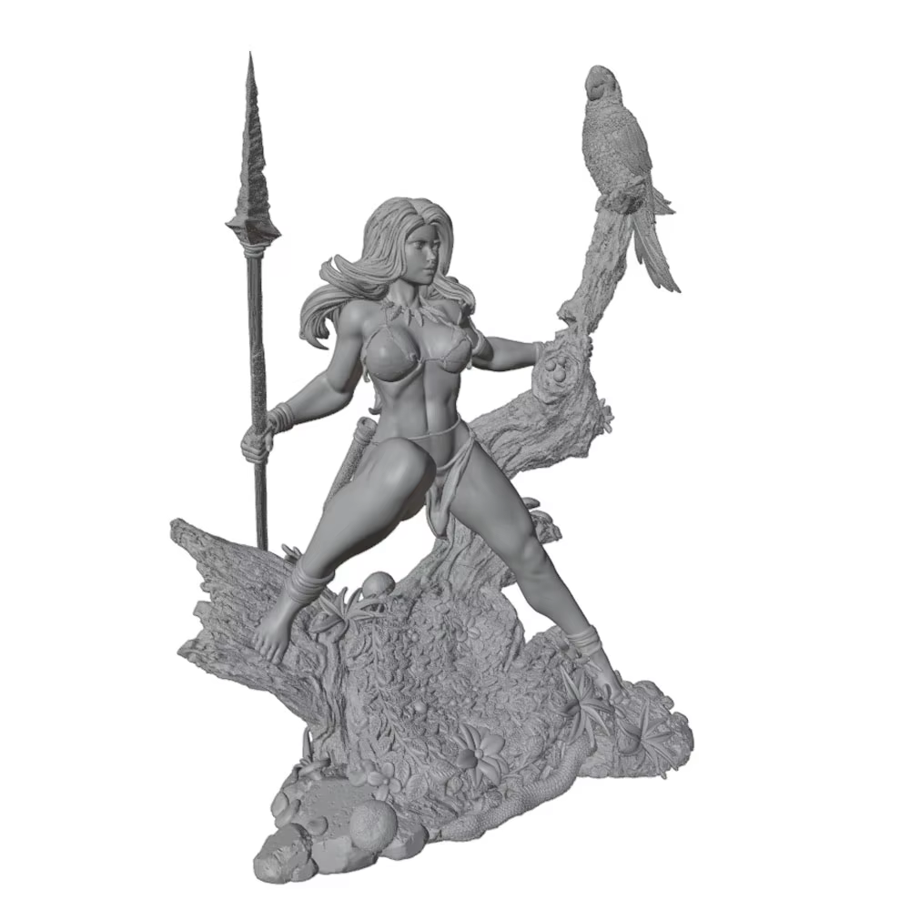 Figura de resina de guerrera femenina – Miniatura coleccionable - imagen 4