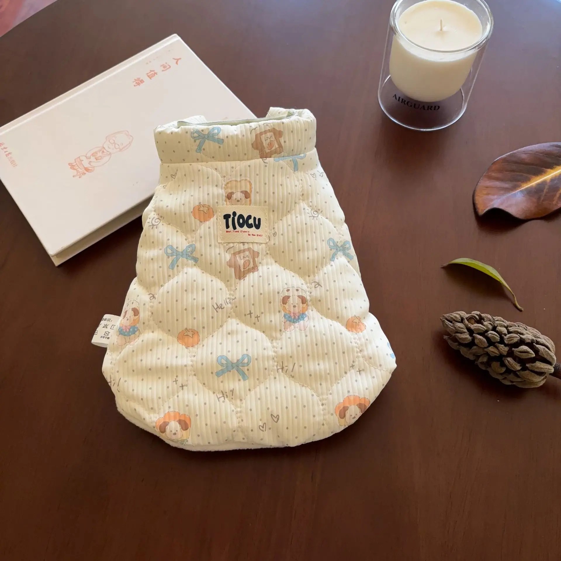 Chaleco a rayas de otoño e invierno para mascotas, chaleco con lazo grueso cálido para gatos, ropa para perros pequeños, ropa para cachorros - imagen 4