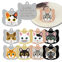 Etiqueta personalizada antipérdidas para gato - cabeza y nombre