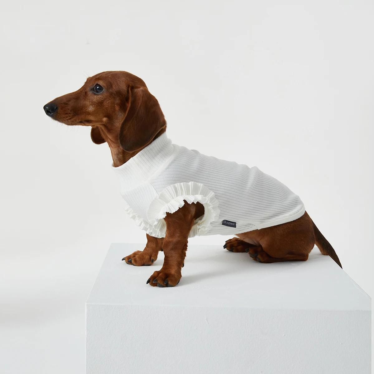Chaleco de algodón blanco con mangas voladoras para perro Wiener en primavera y verano, vestido dulce gris para perros tejón, pijamas suaves para perro salchicha - imagen 2