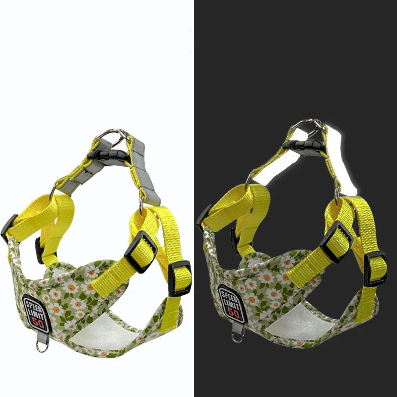 Juego de arnés y Correa en forma de X para perros pequeños y gatos, con estampado de flores, accesorios para mascotas, arnes gato - imagen 4