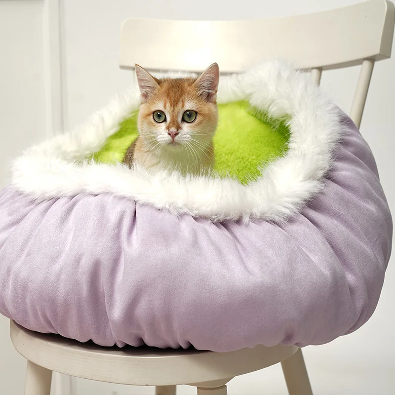 Cama suave de felpa para gatos, cama suave para perros, cama esponjosa para gatos, cómodo sofá para perros, accesorios para perros, cama para perros medianos - imagen 5