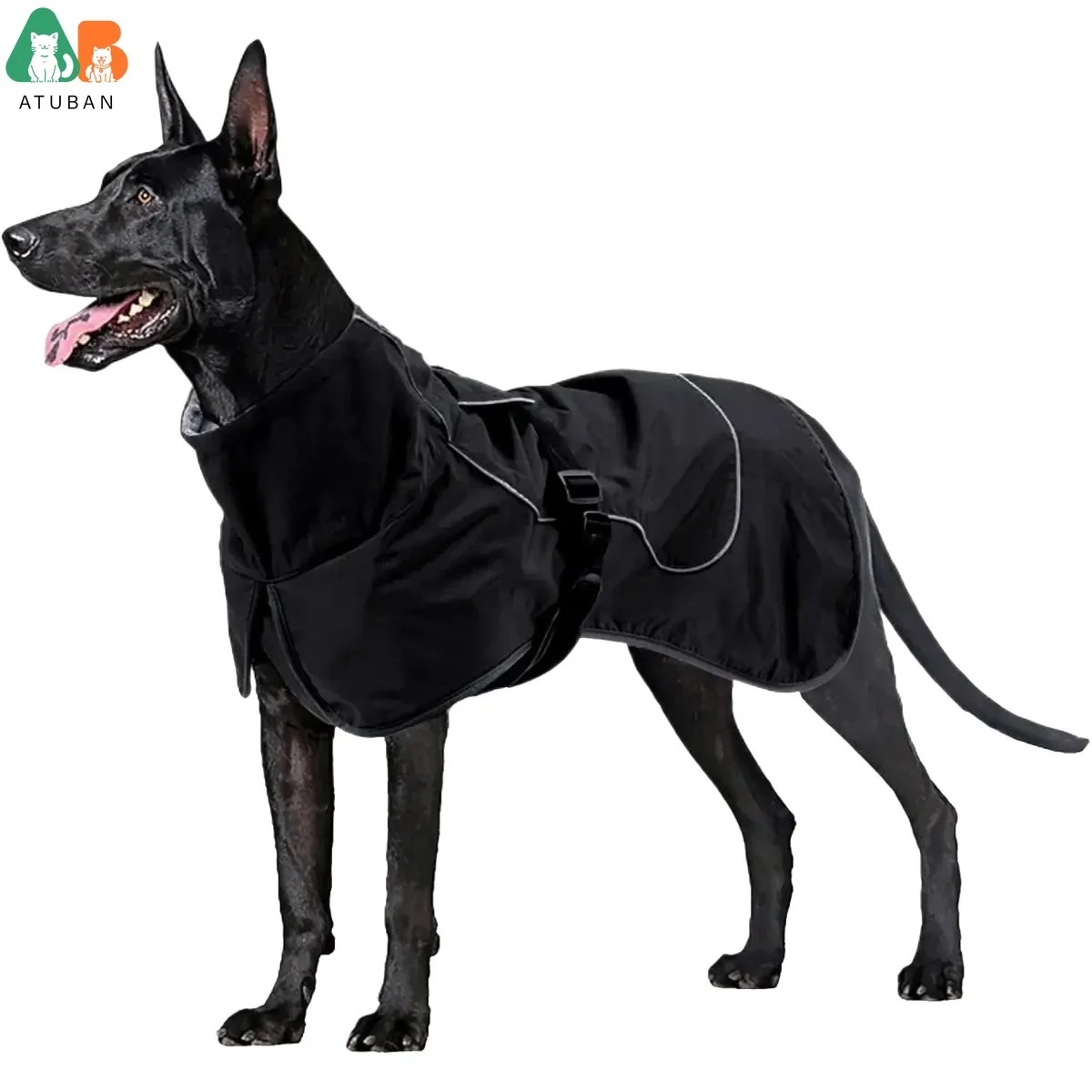 ATUBAN Chaqueta impermeable para perros, impermeable para perros, chaqueta reflectante para clima frío con forro polar suave, ropa de abrigo cálida para mascotas al aire libre