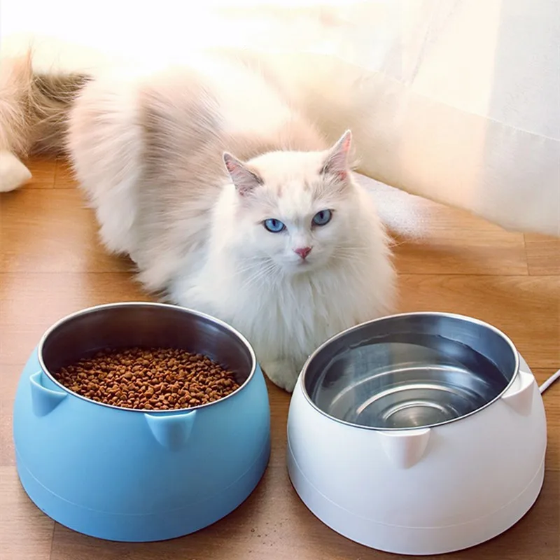 Cuenco para perros y gatos, Base antideslizante de acero inoxidable elevada de 15 grados para cachorros, alimentador de agua potable para comida para gatos, cuenco protector de cuello inclinable para mascotas - imagen 4