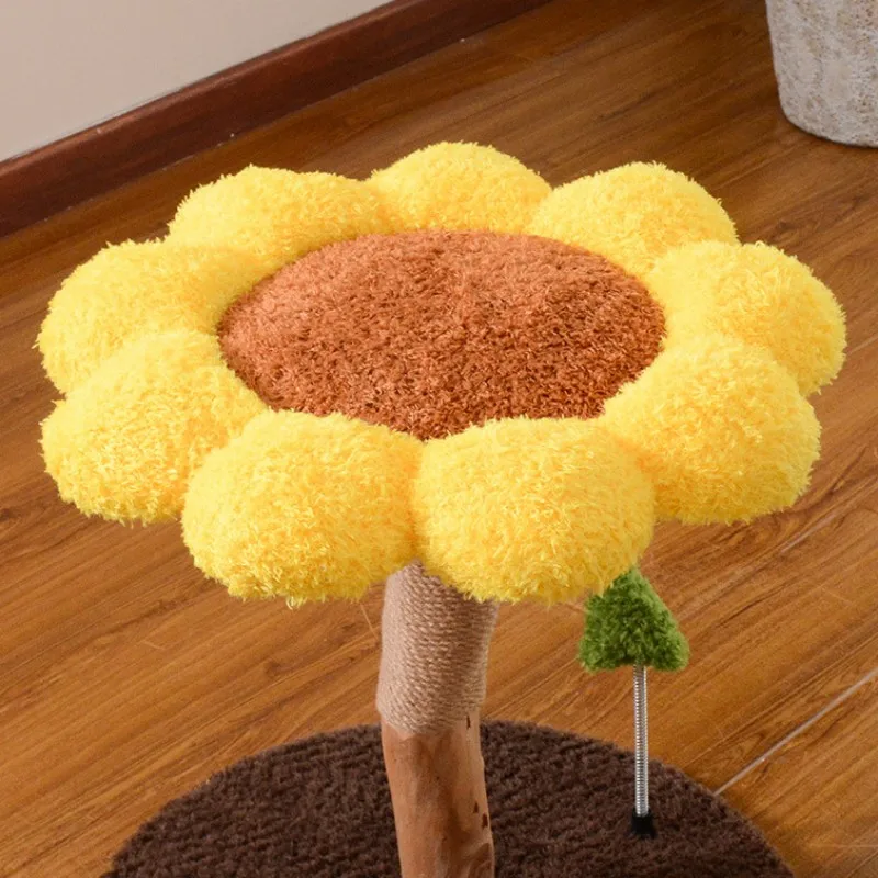 Rascador para gatos en forma de flor - Torre de madera maciza - imagen 2