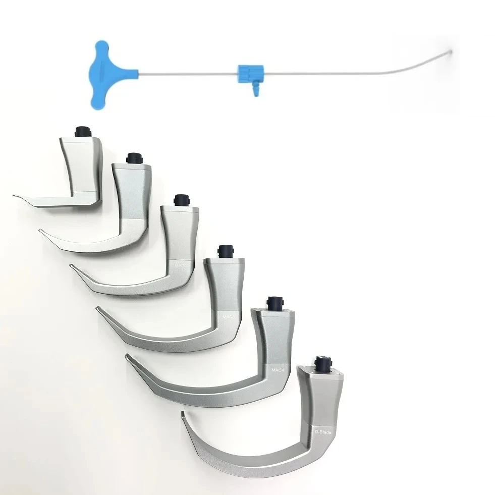 Accesorios para videolaringoscopio Cuchillas de acero inoxidable, máscara laríngea vía aérea, cable guía y pantalla - imagen 2