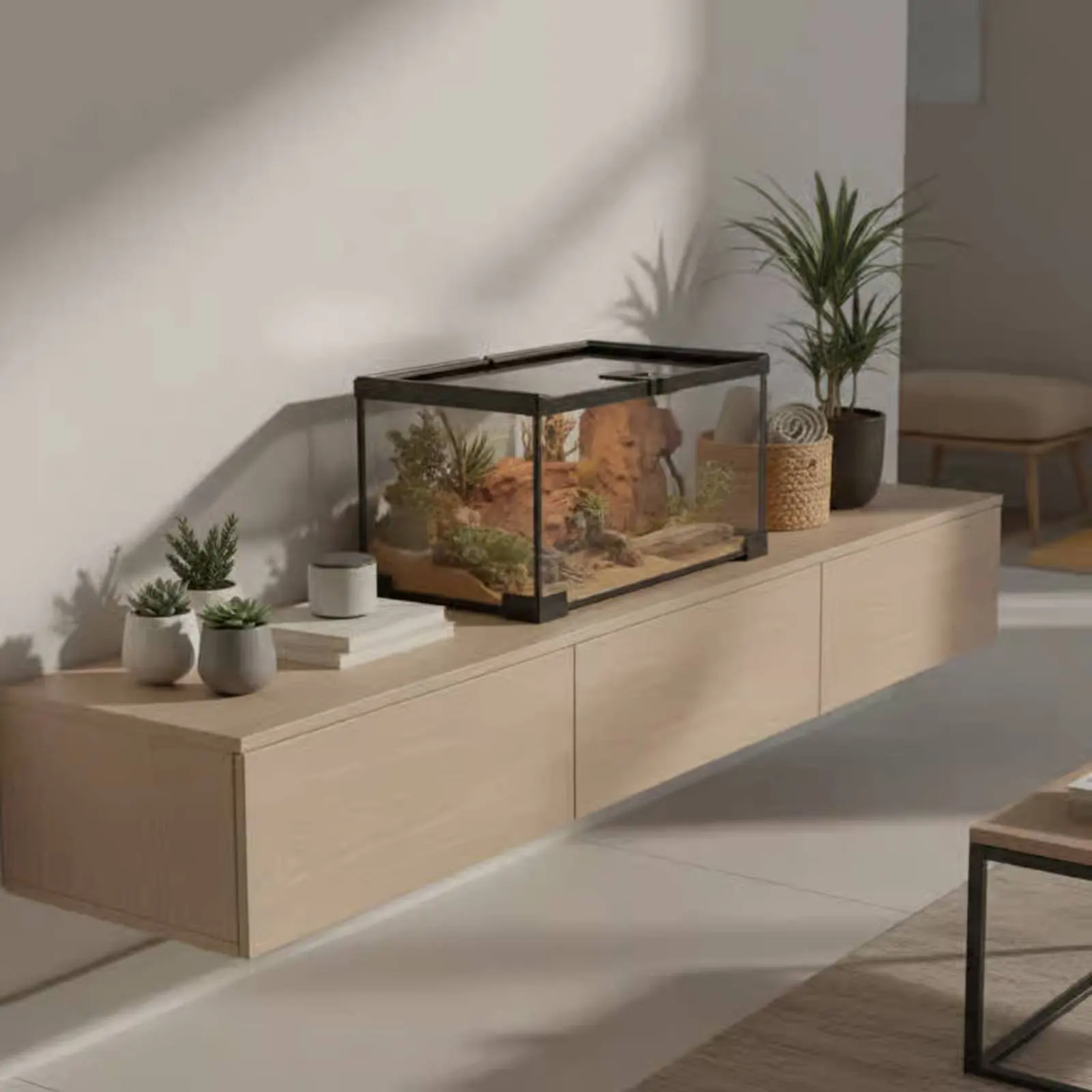 Terrario para geckos y arácnidos con vidrio panorámico antifuga robusto - imagen 2