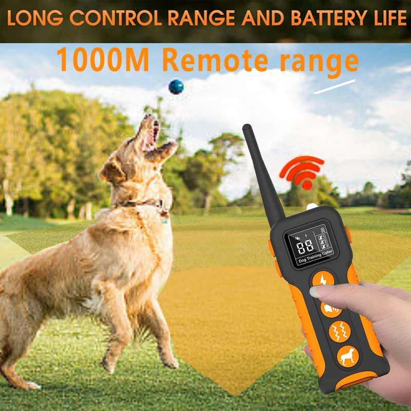 Collar de entrenamiento para perros con 9 sonidos diferentes, eléctrico, antiladridos, 1000 HZ, Universal, resistente al agua, recargable, 433 M - imagen 4