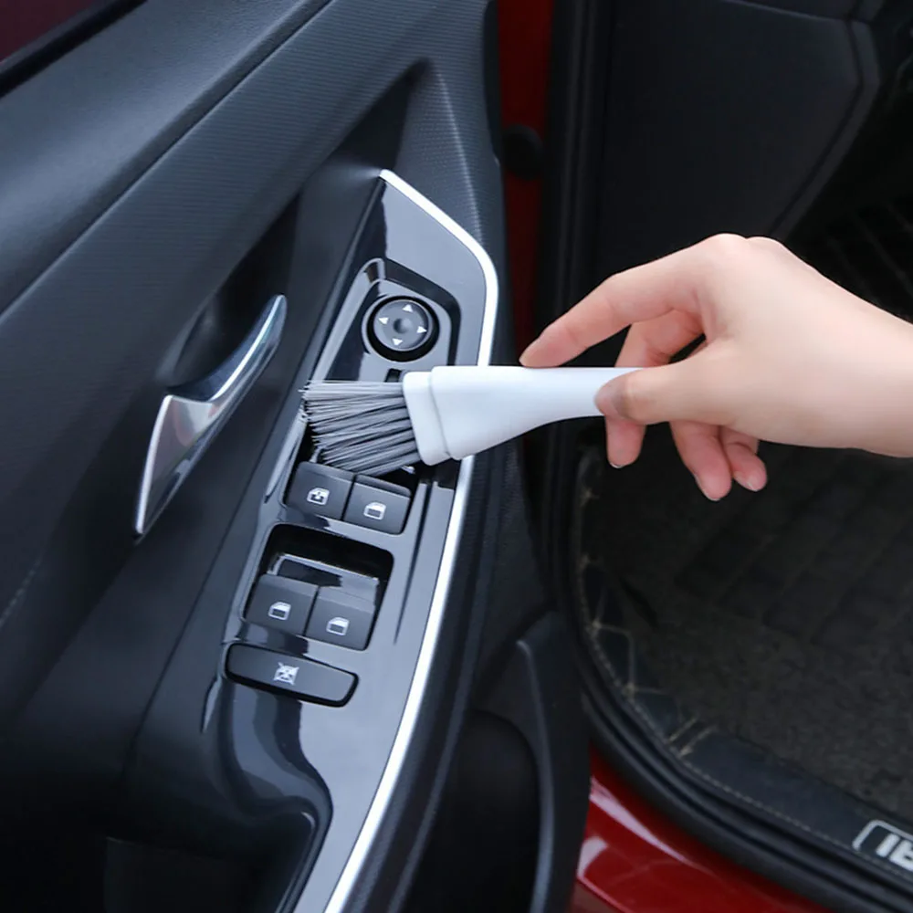 Cepillo multifuncional para ranuras de ventanas, limpiador para puertas/ventanas y huecos de azulejos con cabezal de cepillo estrecho y raspador - imagen 4