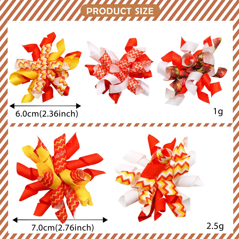Lazos de aseo para perros pequeños y gatos, gomas para el pelo de Acción de Gracias, accesorios para el cabello, 50 piezas - imagen 4