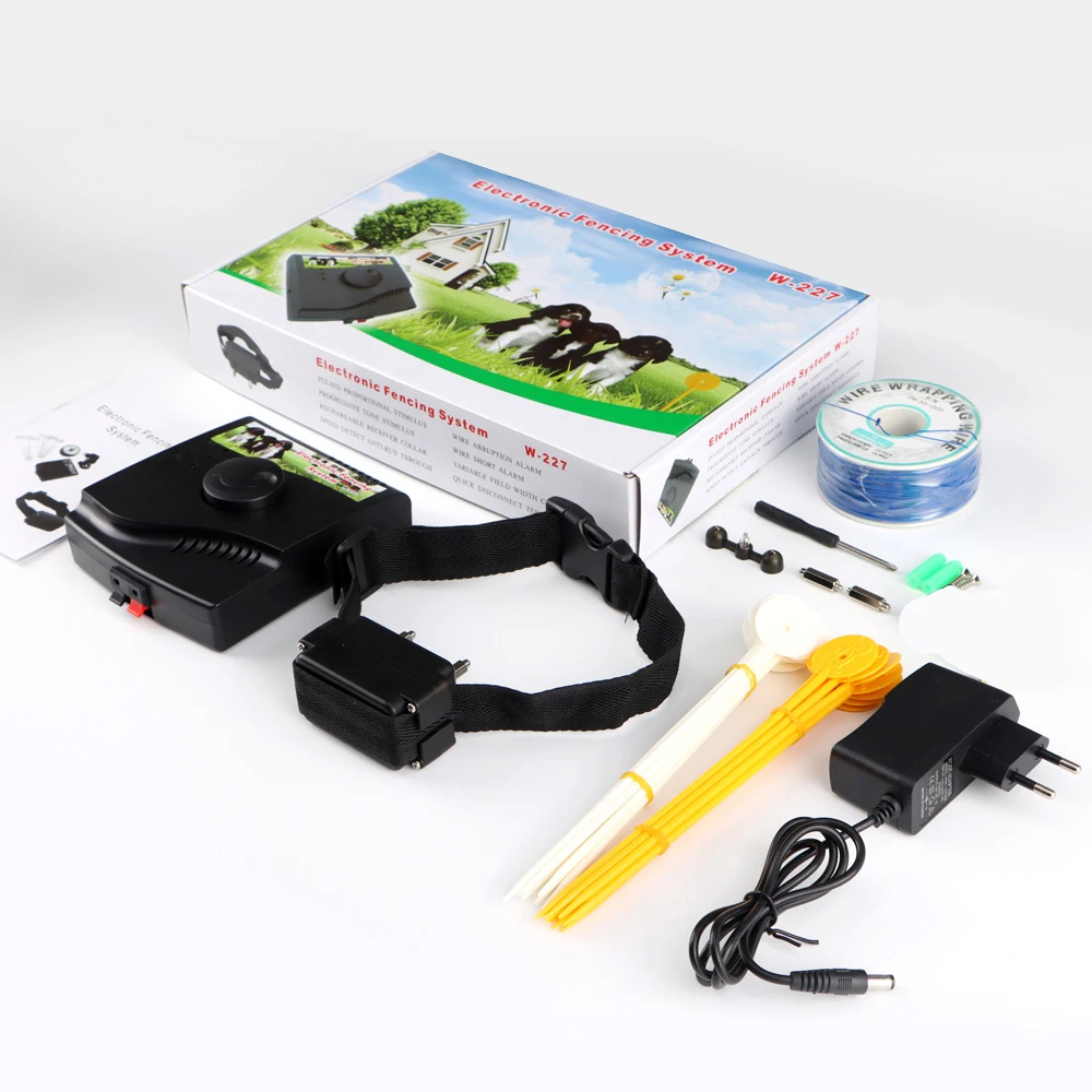 W-227-Cerca electrónica para perros, Collar de entrenamiento para perros, receptores recargables, sistema de contención para mascotas, suministros para perros - imagen 4