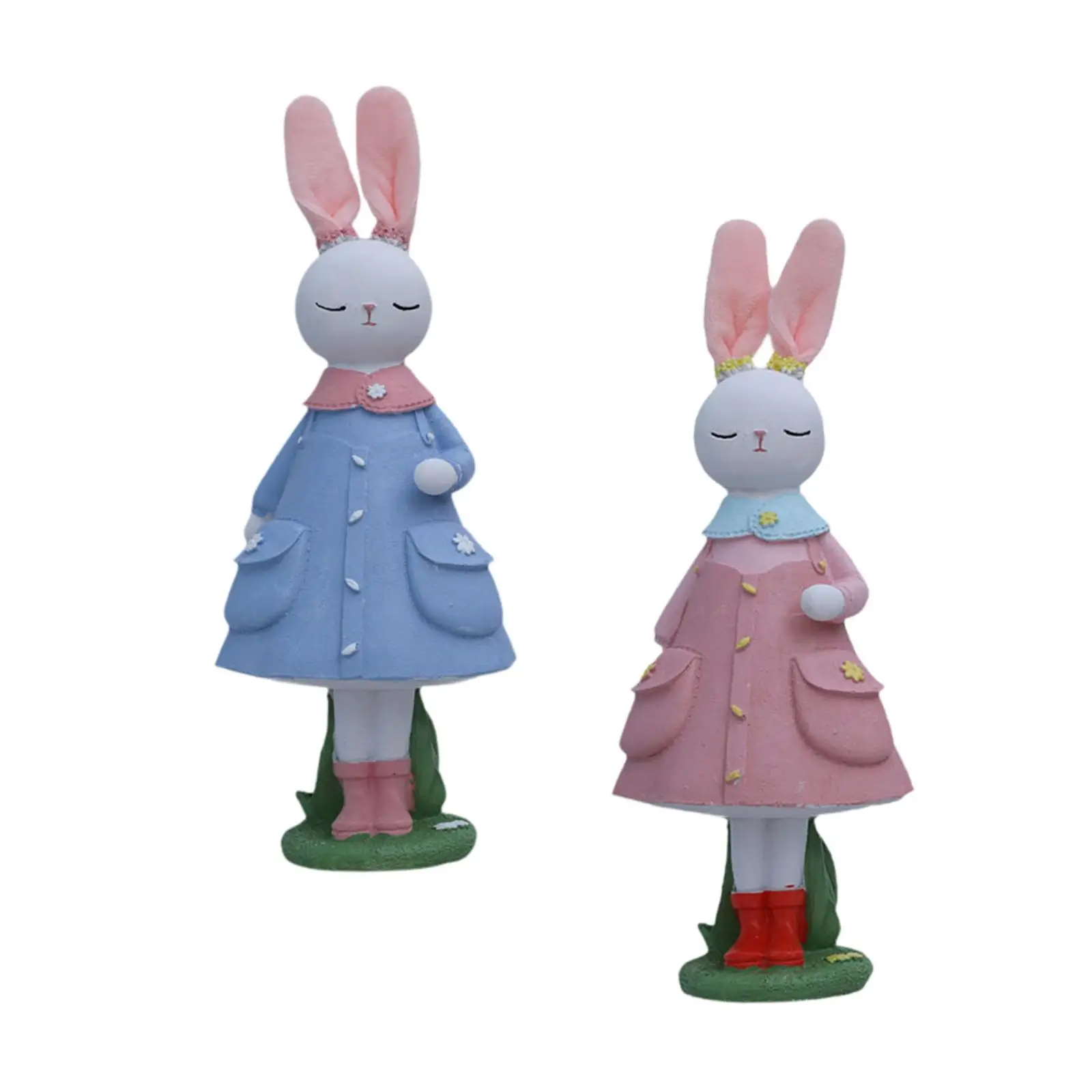Figura conejito Pascua resina decoración hogar - imagen 4