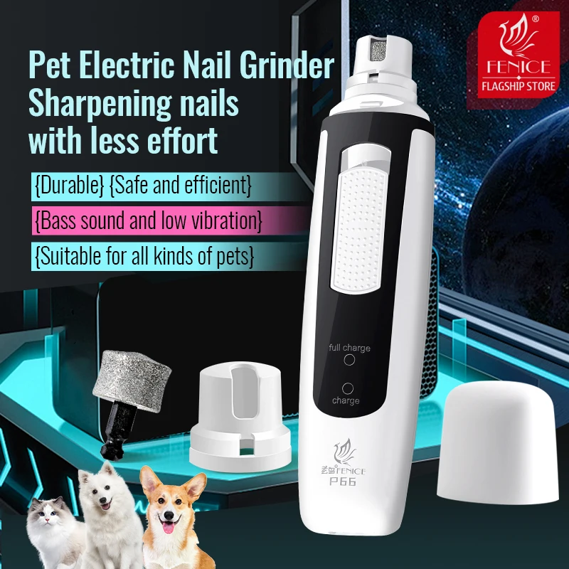 Fenice-amoladores de uñas indoloros con carga USB para perros, cortauñas recargables para mascotas, cortauñas eléctrico silencioso para perros y gatos, recortador de uñas - imagen 2