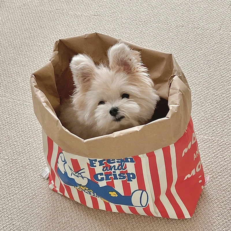 Dispensador de papel Kraft con palomitas – Juguete interactivo para gatos y perros - imagen 5