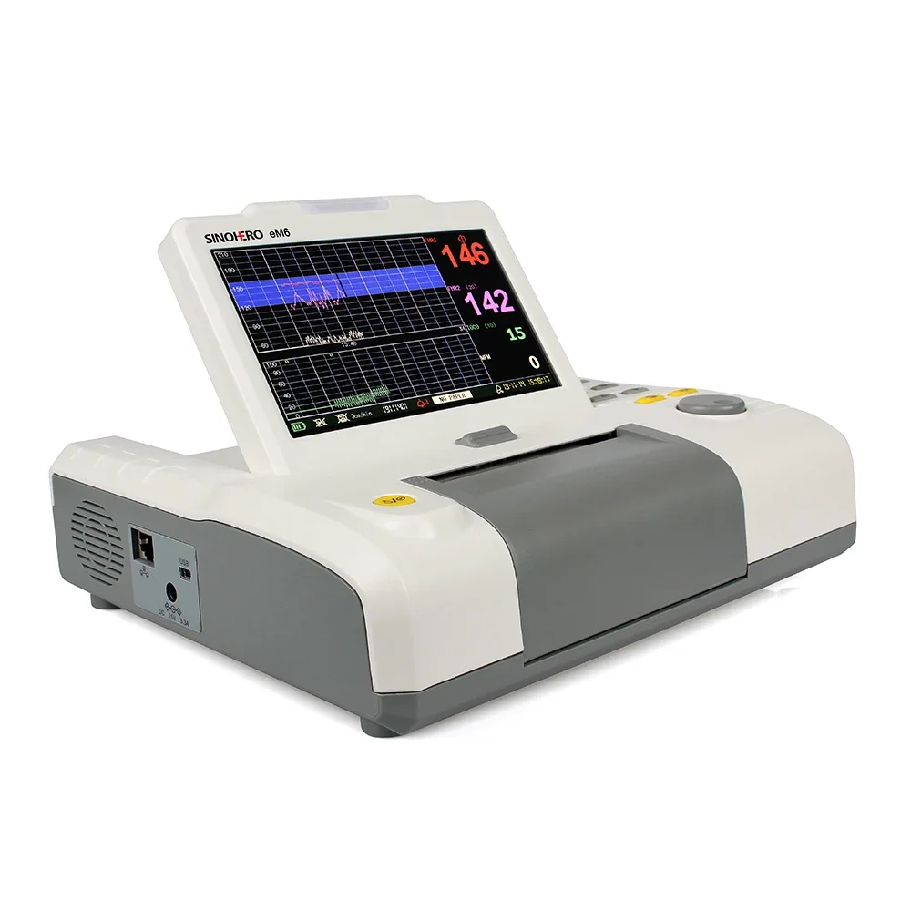 Monitor Fetal médico eM6, pantalla LCD a Color de 7 ", máquina CTG, Monitor cardíaco Fetal materno y papel de impresión, 2 rollos - imagen 3
