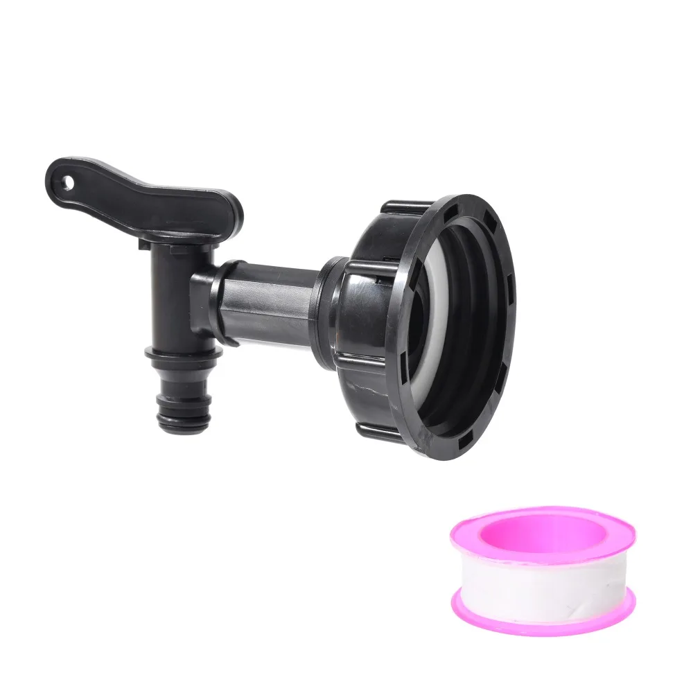 Adaptador de grifo de tanque Tote IBC S60x6 a conector de manguera de jardín de 3/4 "con válvula, accesorio de grifo de plástico duradero con arandela a prueba de fugas - imagen 2