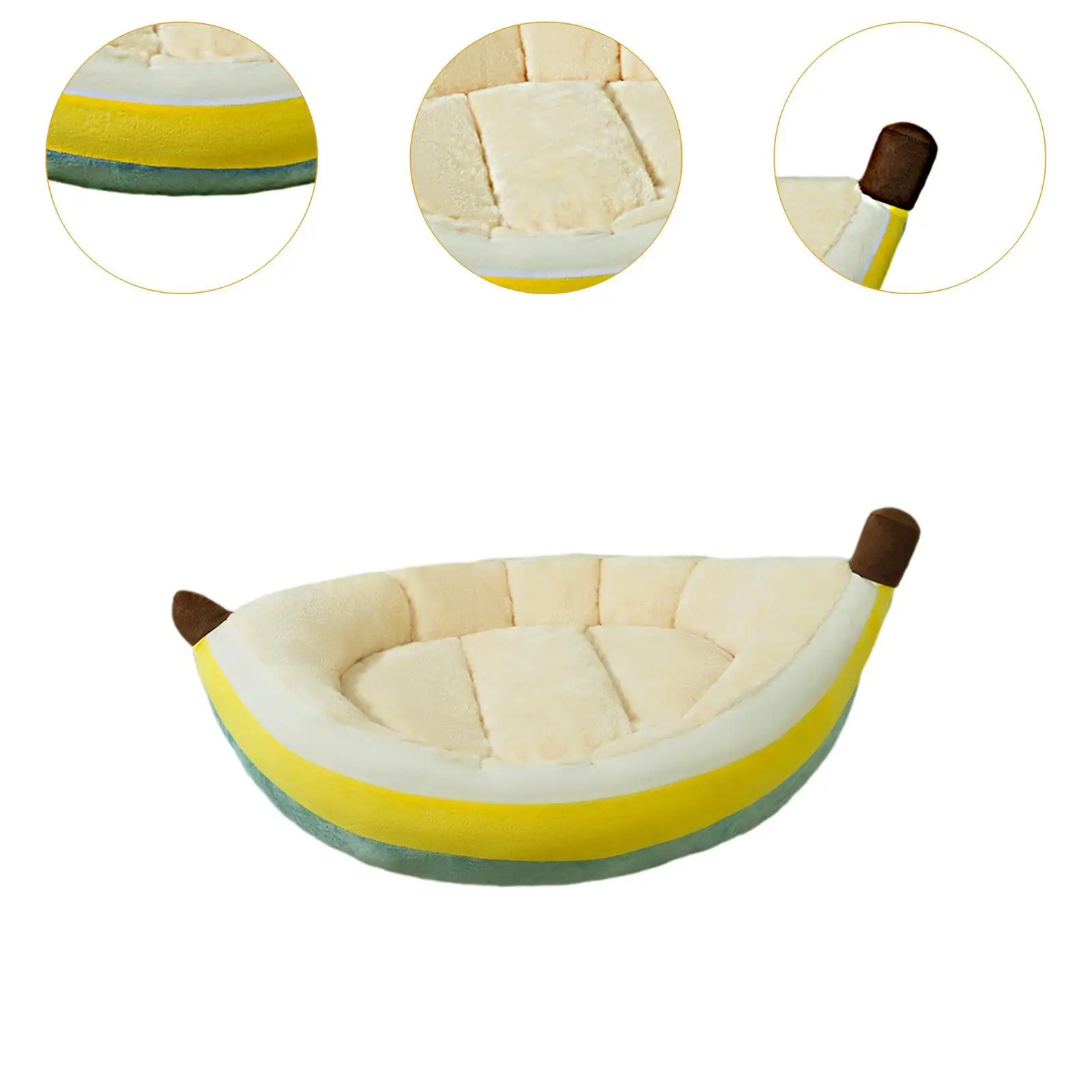 Dog Nesting Bed Banana Shape Plush Washable Breathable All Seasons Puppy Pad