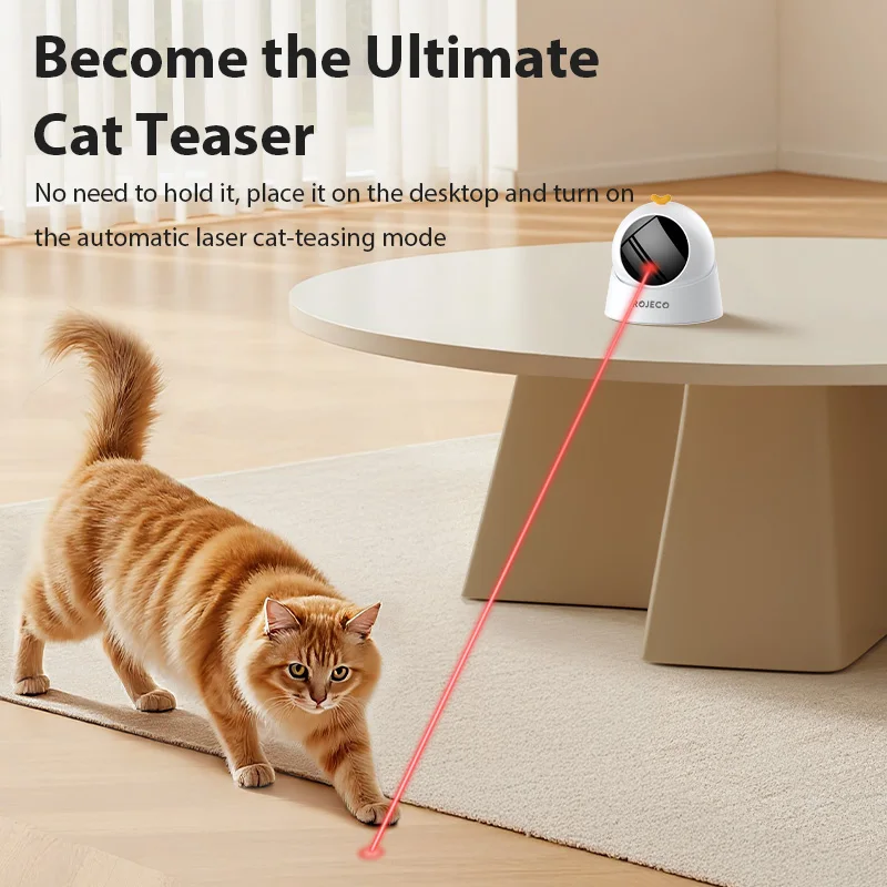 ROJECO-juguete láser automático para gatos, modo ajustable interactivo, juguete eléctrico para gatos para gatitos, perros, juguetes láser inteligentes para interiores - imagen 2