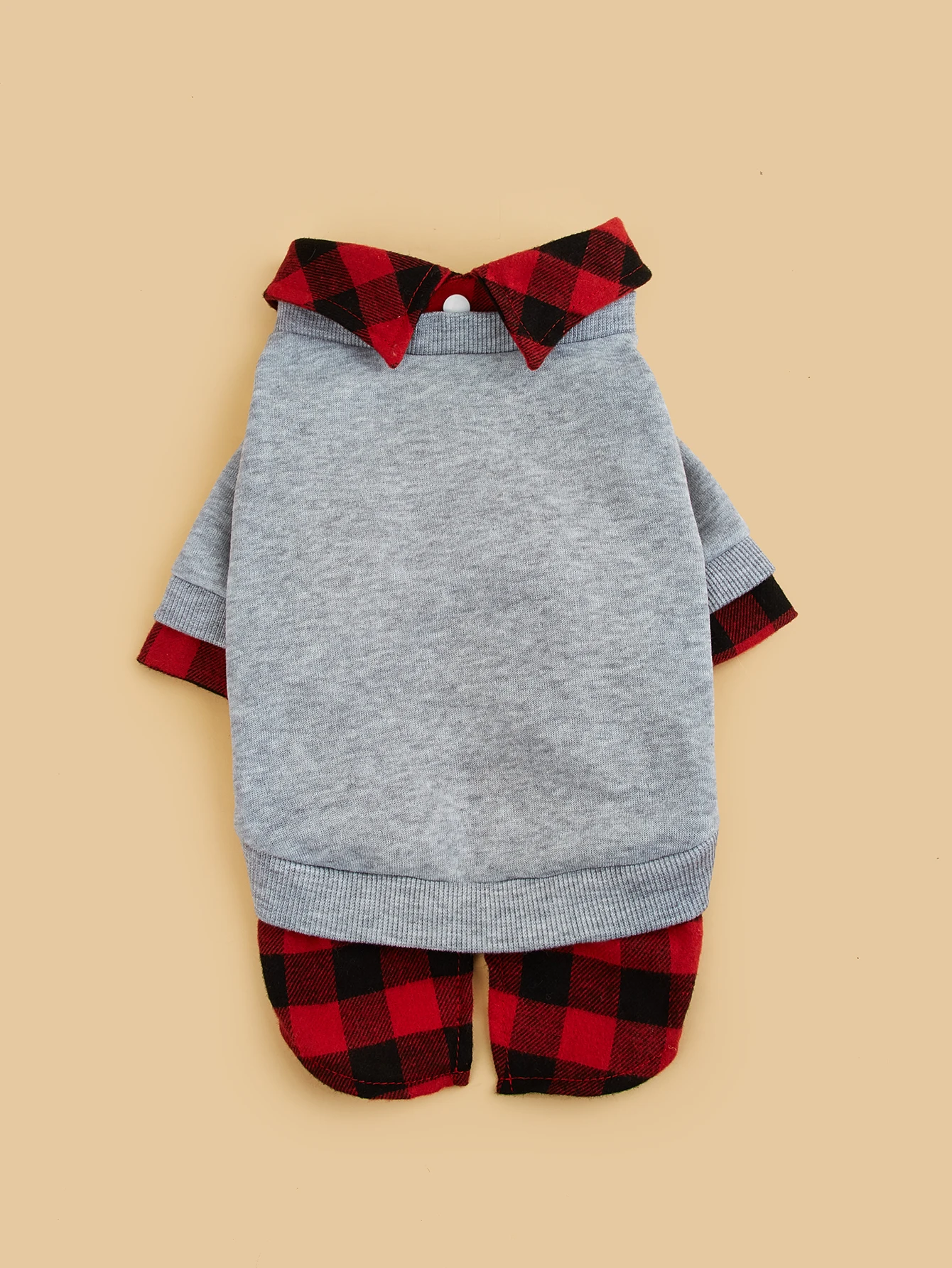 Sudadera con capucha para perros pequeños, disfraz de cachorro suave con cachorros, ropa a cuadros para mascotas, ropa para gatos - imagen 3