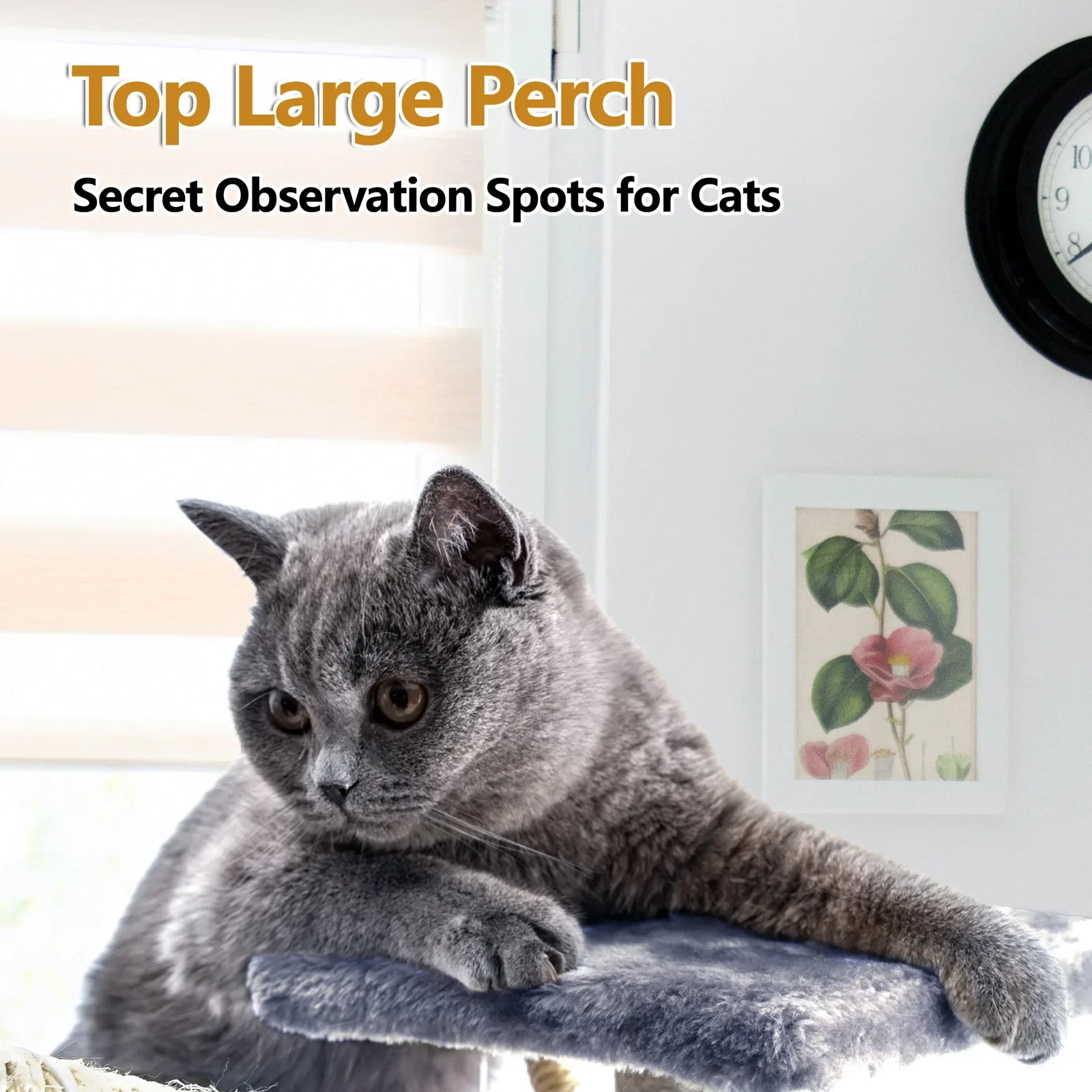 Árbol rascador para gatos con nido integrado y plataforma de salto - imagen 4