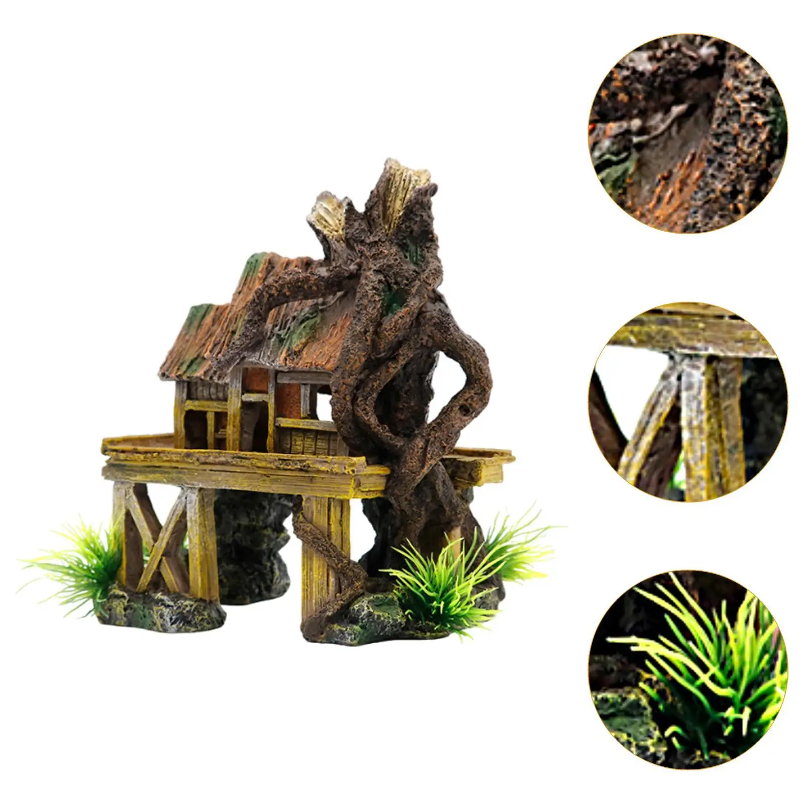 Fish Tank Decoration Artificial Fish Reptile House Turtle Shelter Resin Castle Decorations for Climbing Hiding Snails Turtle