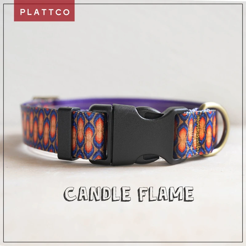 Collar personalizado para perro estilo creativo diseño llama de vela