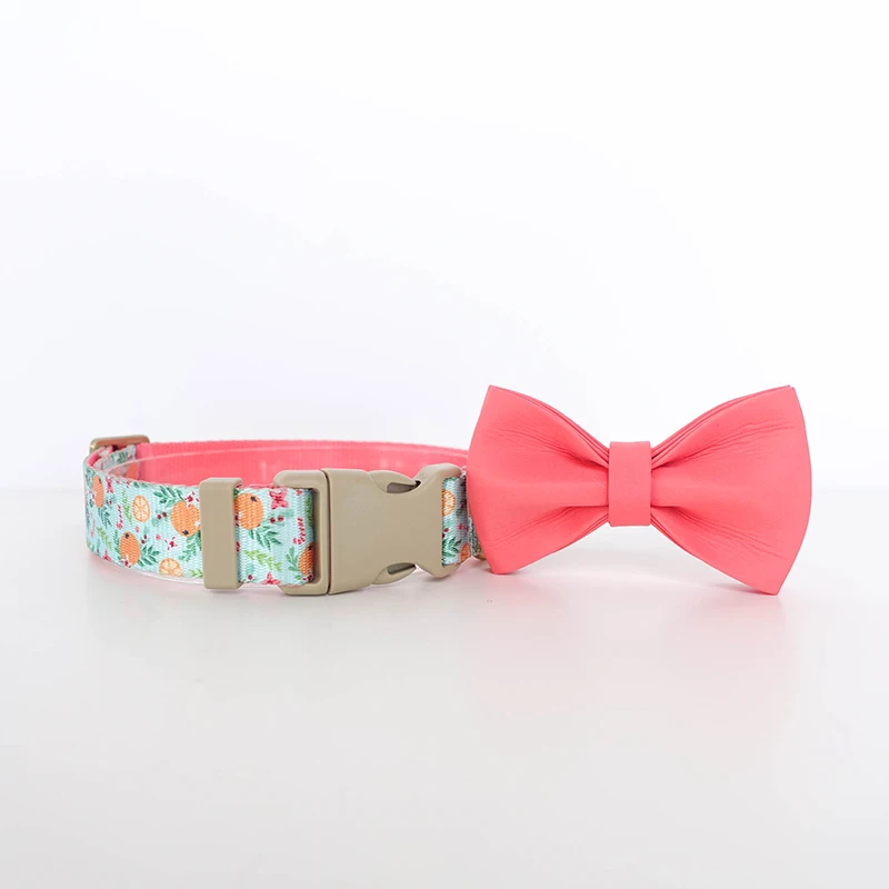 PLATTCO-Collar de poliéster para mascotas, correa con estampado de colores contrastantes, conjunto de Collar para gatos con transferencia de calor, color naranja, paraíso PDC366 - imagen 3