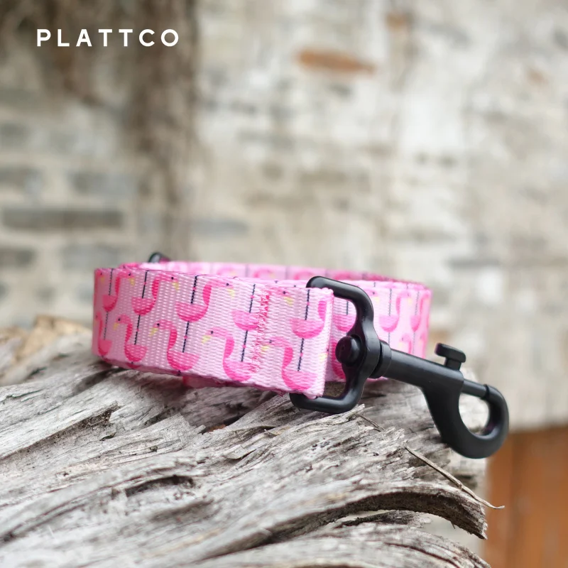 PLATTCO diseño único SLEEPING FLAMINGES correa de perro transpirable respetuosa con el medio ambiente perro grande y mediano 5 tamaños PDL313 - imagen 2