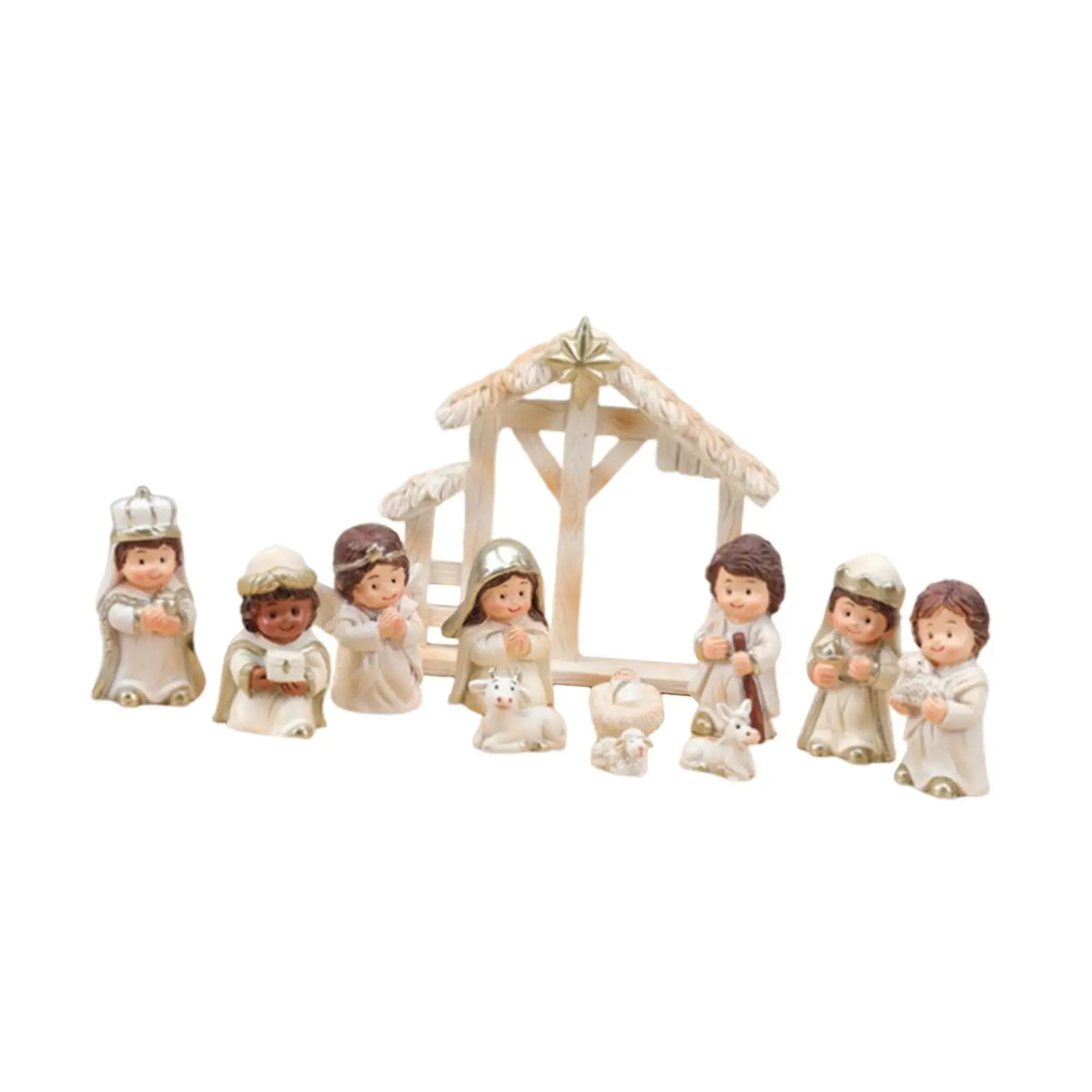 12Pcs Christmas Nativity Figurines Holy Family Statues Detailed Tabletop Ornament Christmas Decorations for Tables Fireplace 12Pcs Christmas Nativity Figurines Holy Family Statues Detailed Tabletop Ornament Christmas Decorations for Tables Fireplace