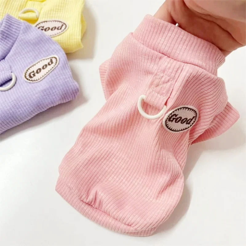 Ropa fina de verano para perros, camisa bonita y sólida para perros, jerséis para cachorros a la moda, jerséis suaves transpirables para gatos, camisa para mascotas, disfraces para Chihuahua