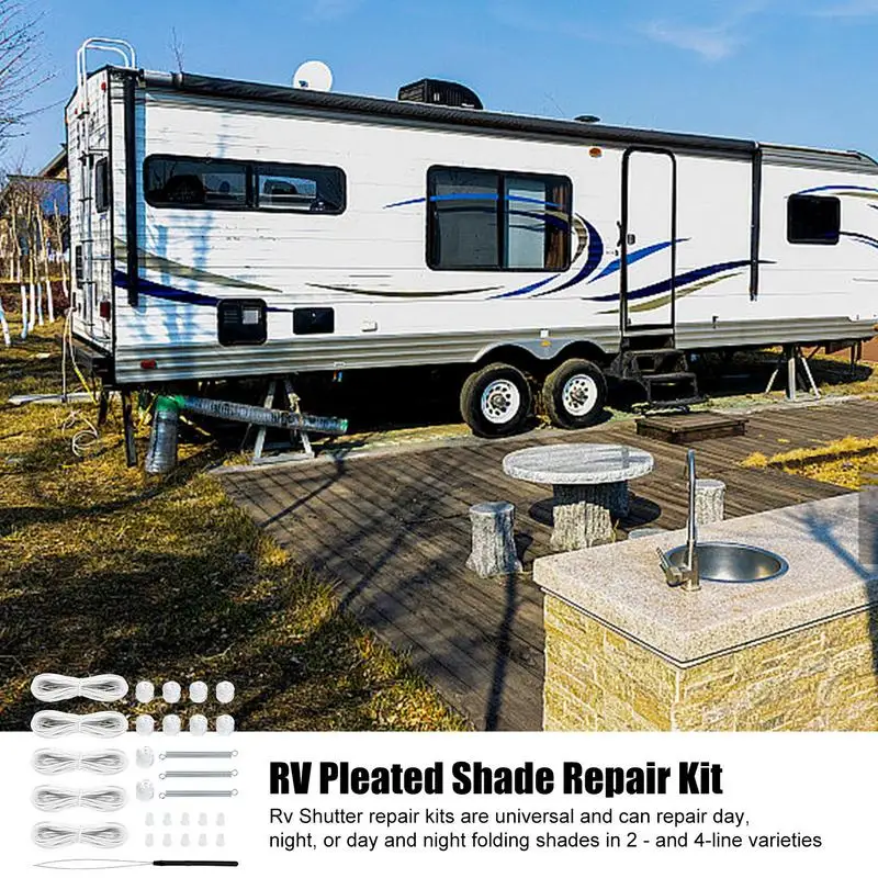 Piezas de reparación para persianas de ventana, Kit de reparación de cortinas verticales, lengüetas de reparación de cubiertas de RV, Kit de reparación de cuerdas - imagen 4