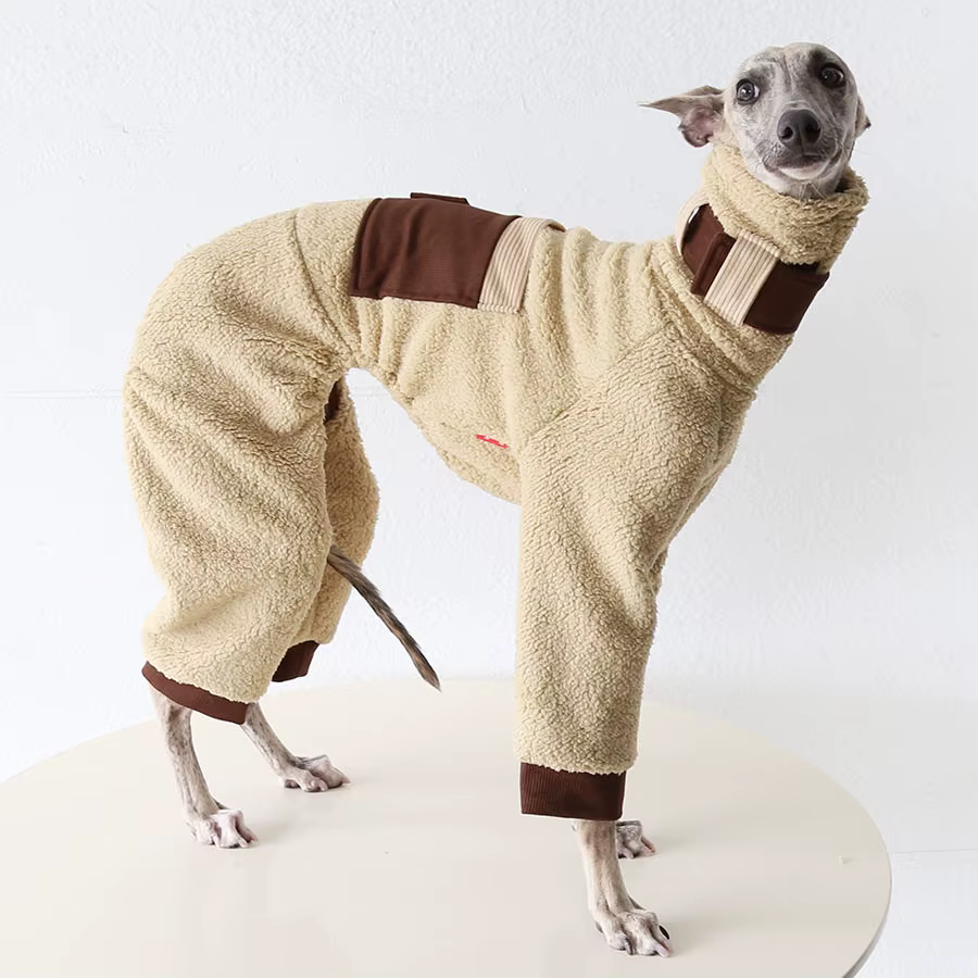 Sudadera con gorro de cuello alto para galgo y Whippet – Abrigo suave