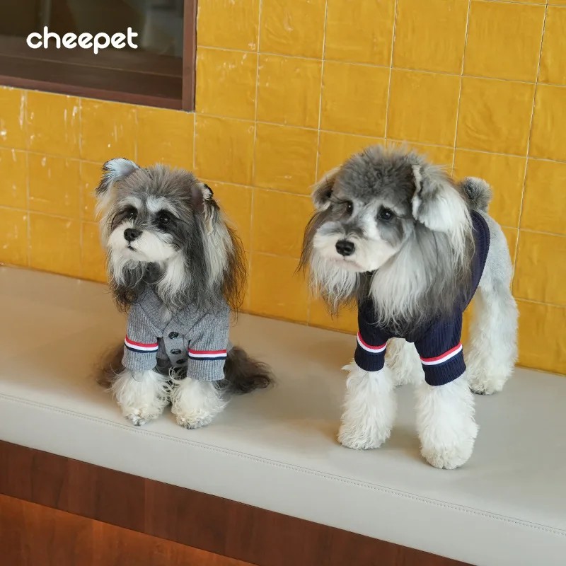 Jersey de punto a rayas para perro pequeño, suave y cómodo - imagen 4