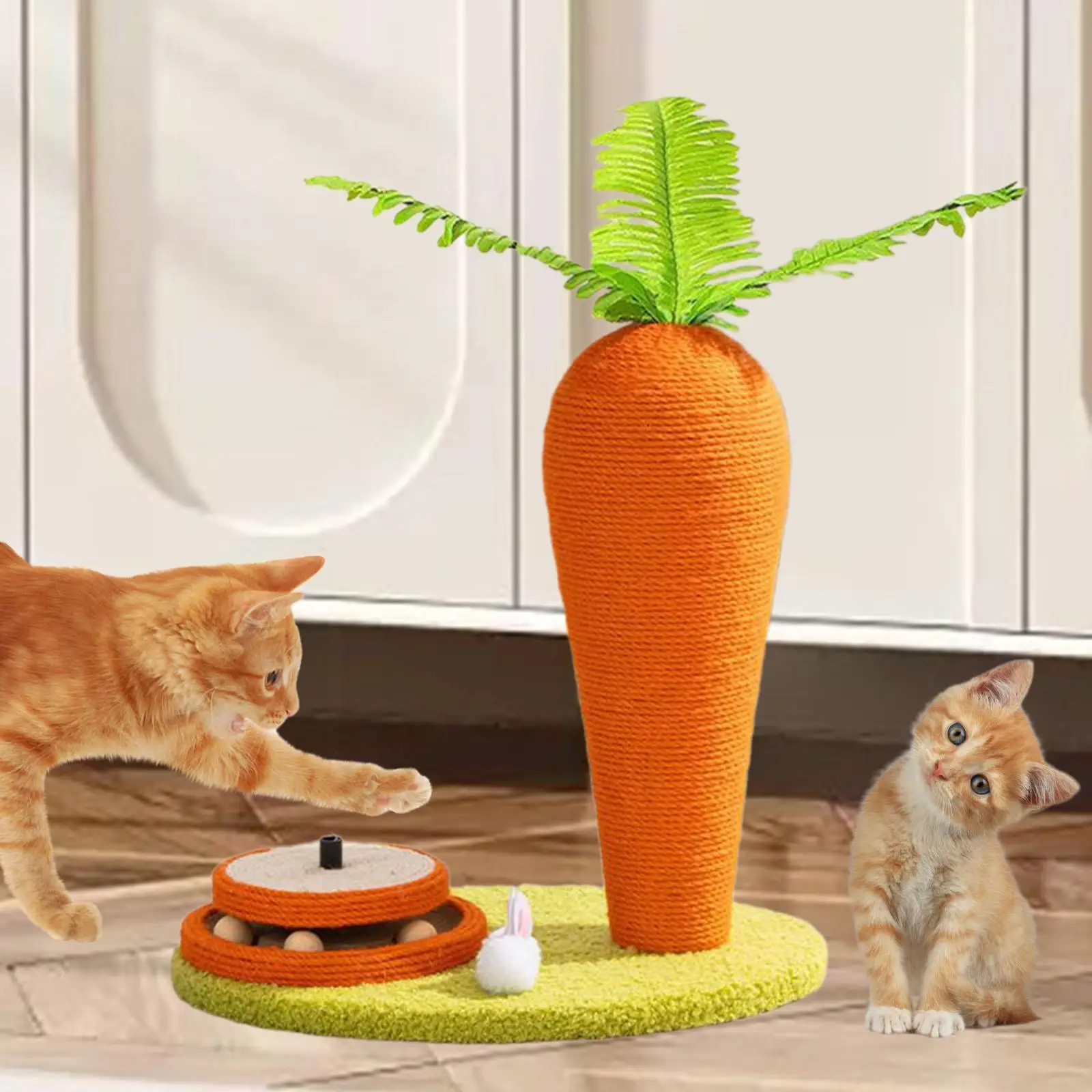 Cat Scratch Post Toy Carrot Shape Cat Scratcher Post for Exercise Playing
