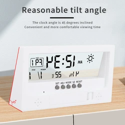 Medidor electrónico multifuncional de temperatura y humedad, despertador, termómetro LED, higrómetro, estación meteorológica para el hogar y la Oficina