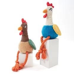 Juguete de peluche con cuerda y sonido gallo para perros