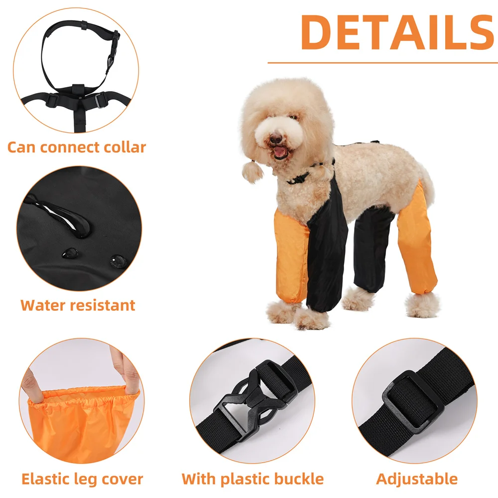 Mallas impermeables para perros, pantalones protectores de piernas ajustables para perros, pelo largo, pantalones para perros a prueba de agua y suciedad, evita orinar - imagen 3