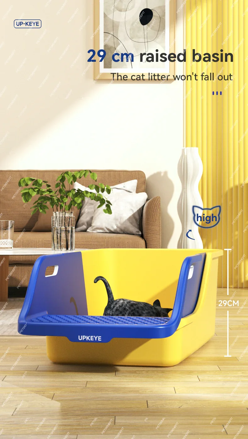 Bandeja de arena para gatos semicerrada, caja de arena Extra grande para gatos perezosos, antisalpicaduras, para caca de mascotas, automática - imagen 5
