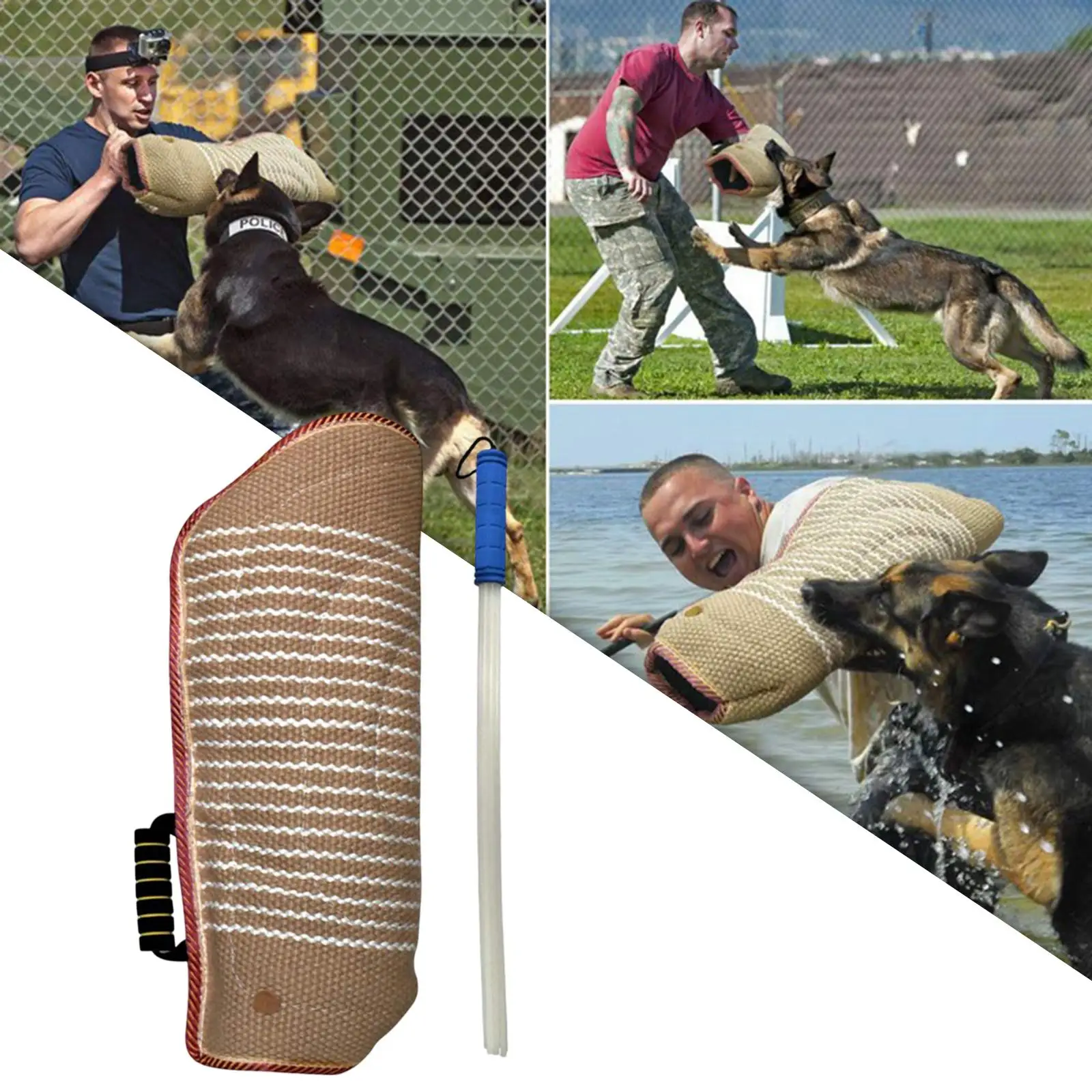 Dog Bite Sleeve Training Protector Equipment Whip Agitation Stick for German Shepherd Puppy Work Dog Chewing Playing