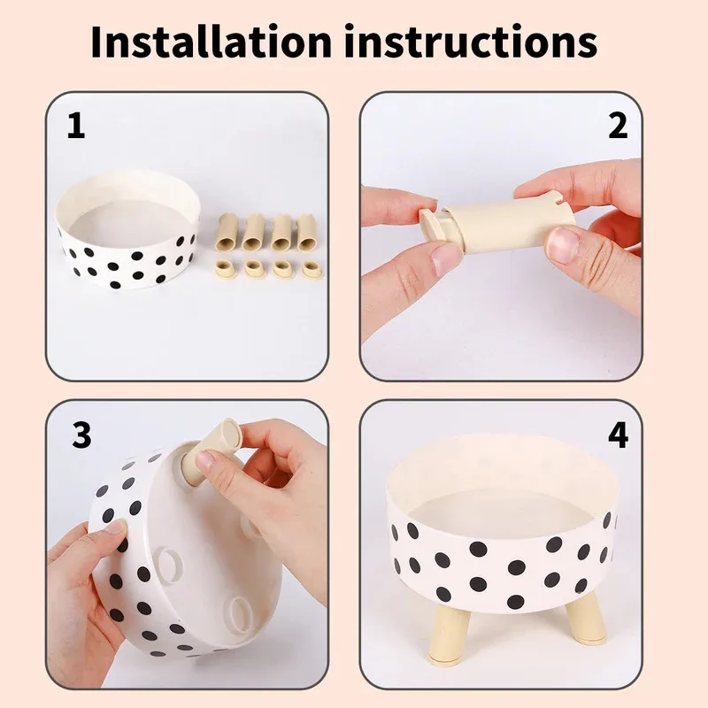 Cuenco para gatos con diseño de tablero de ajedrez de lunares blanco y negro, cuenco para perros pequeños, cuenco de plástico PP para mascotas, Universal para gatos y perros, 1 ud. - imagen 5