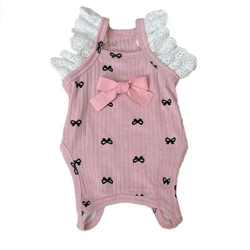 Mono para mascotas, traje de protección del vientre con mangas voladoras de encaje para primavera, oso de peluche, traje de aire acondicionado para perros y gatos, ropa para cachorros - imagen 5