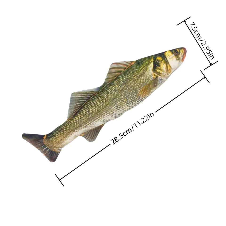 Pez de peluche para mascotas, juguete para gatos, exprimir los dientes, Limpieza de dientes, juguete de peluche calmante para mascotas, suministros para perros y peces - imagen 5